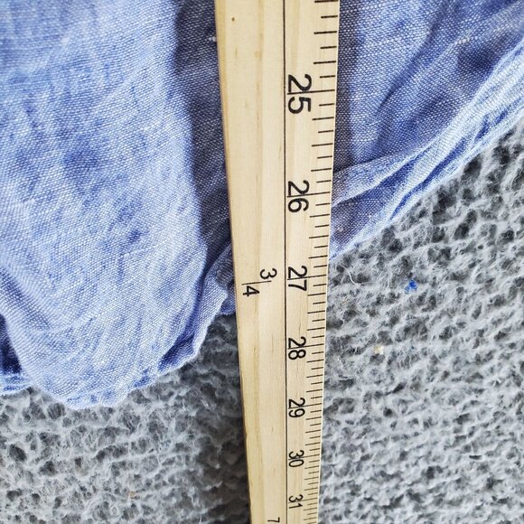 Christian Siriano Top Womens Large Blue 100% Linen Sleeveless Button-Down - Picture 6 of 9